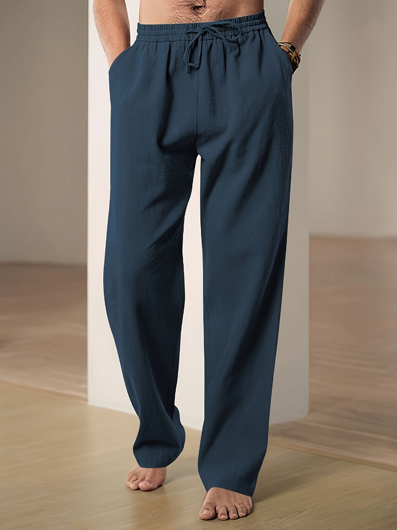 Pantalon Homme Élastique Décontracté avec Ceinture pour Loisirs