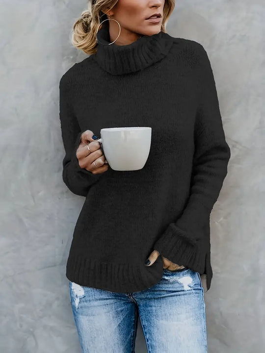 Pull Col Montant Doux et Chaud pour Femme