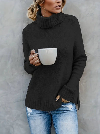 Pull Col Montant Doux et Chaud pour Femme