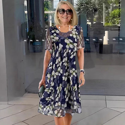Robe Femme Chiffon Fluide Coupe Ample Manches Longues