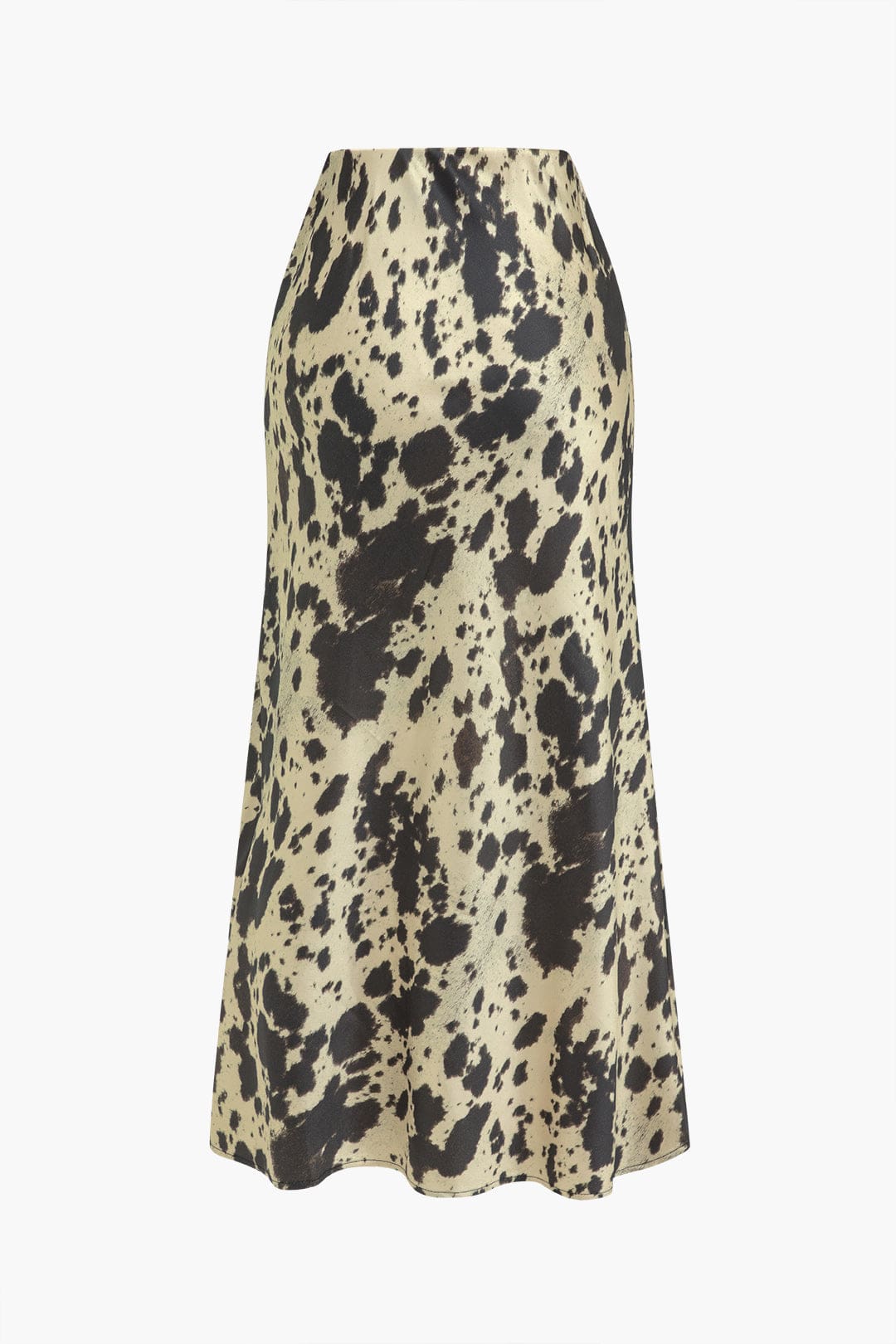 Robe Mi-Longue Satinée Haute Taille Imprimé Animalier