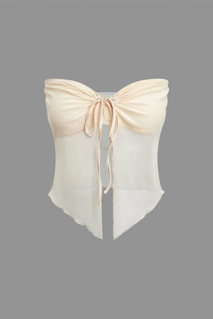 Robe de Plage Ensemble Bandeau et Jupe Longue