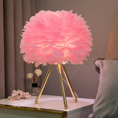 Lampe de Bureau Design avec Abat-Jour - Pied Doré et Lumière Chaude