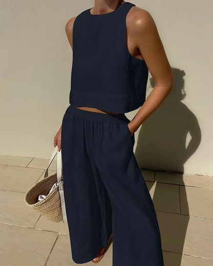 Robe Femelle Lin Élégante et Confortable