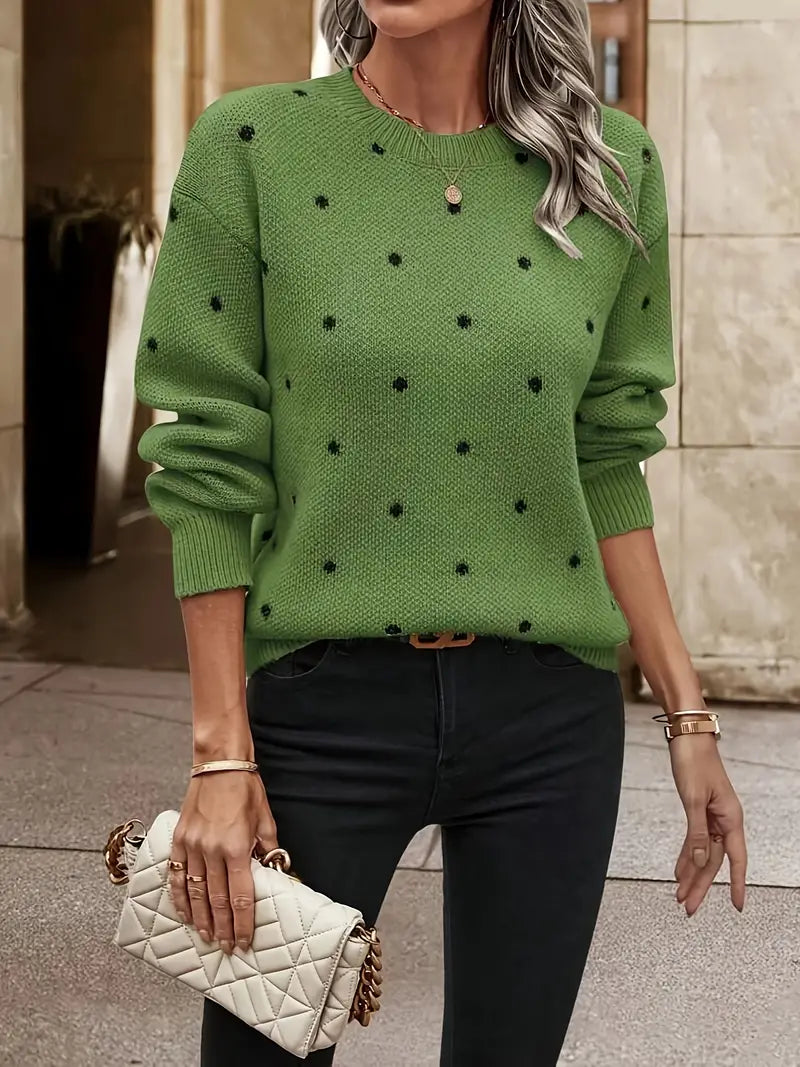 Pull Femme Hiver Florale à Manches Longues Chaud et Élégant