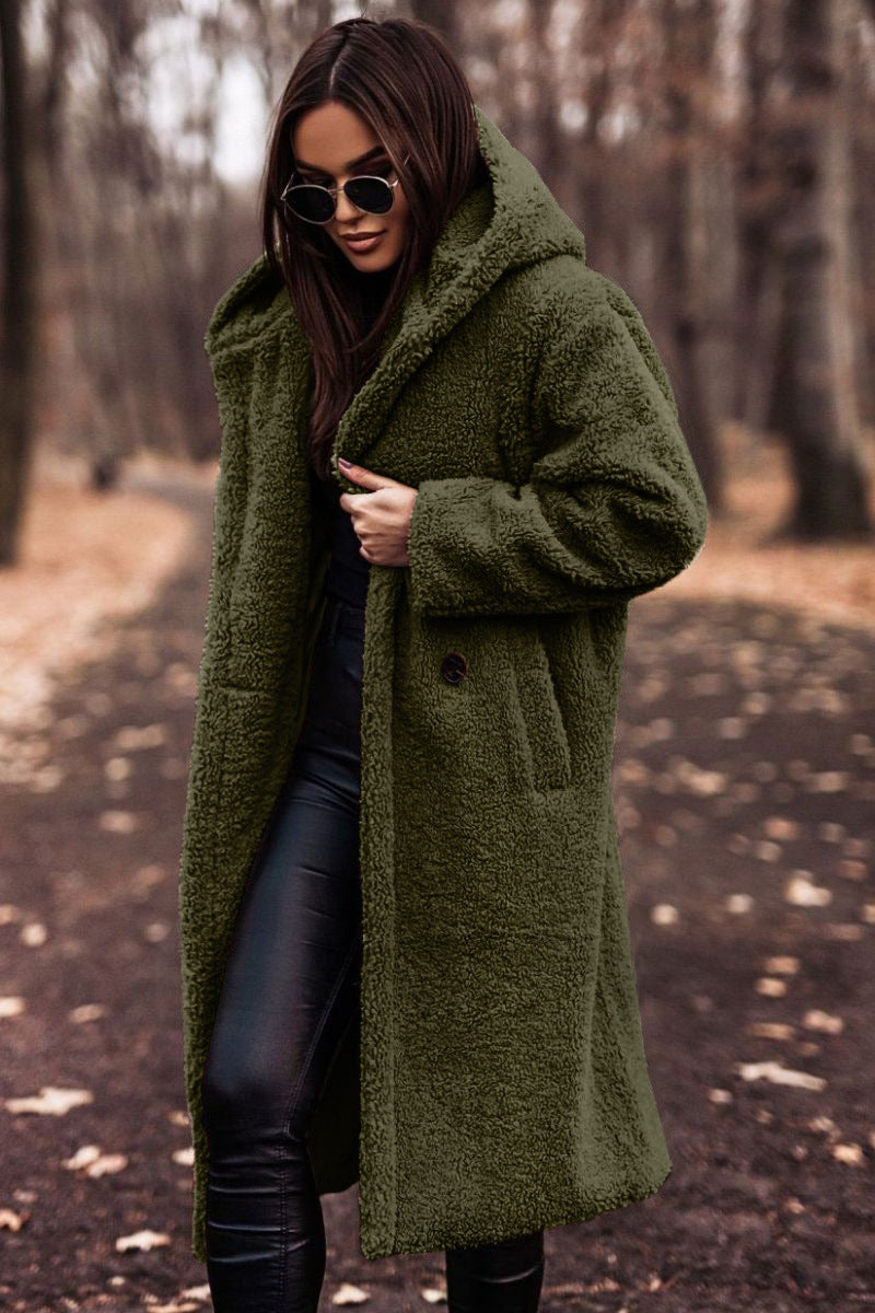 Manteau Féminin Fausse Fourrure Oversize Beige