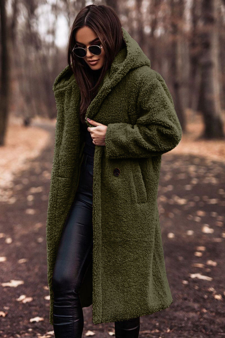 Manteau Fausse Fourrure Oversize Beige - vue 2