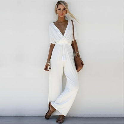 Robe Cocktail Courte à Manches Courtes Décolleté Profond