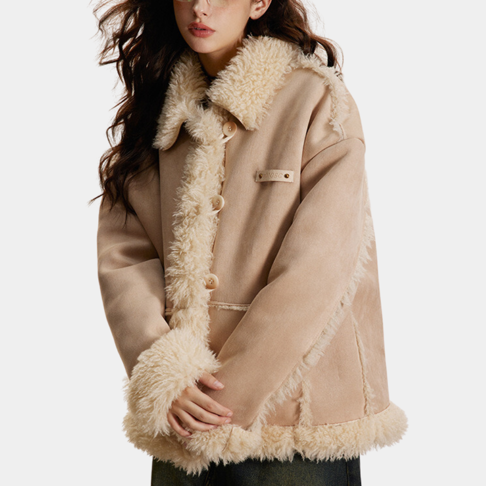 Manteau d'Hiver Élégant Beige