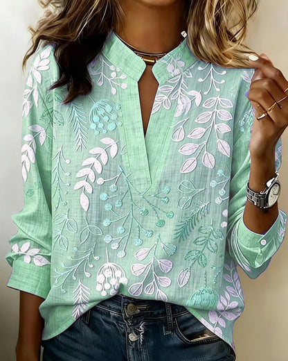Chemisier Femme Fluidité Col V Imprimé Floral Coupe Élégante