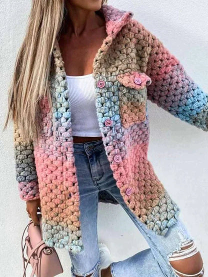 Cardigan épais doux avec poches et détails fantaisie