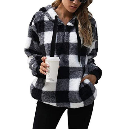 Pull en Maille à Carreaux Chaud et Confortable pour Femme