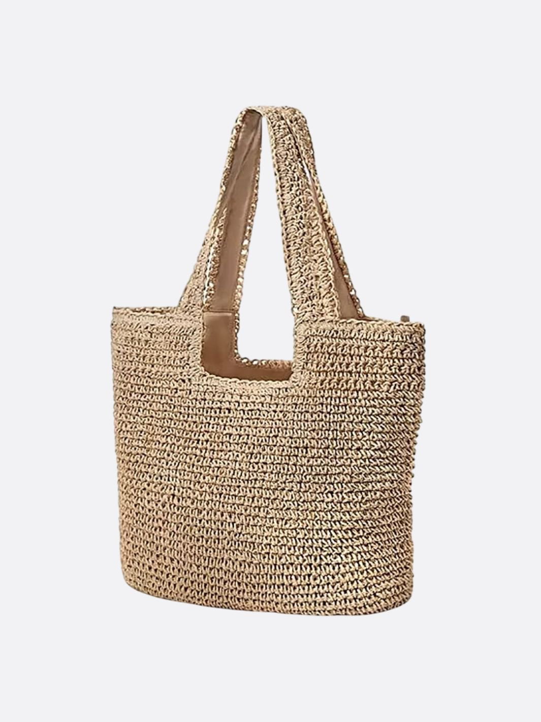 Sac Grande Paille Tressée à Bretelles Réglables