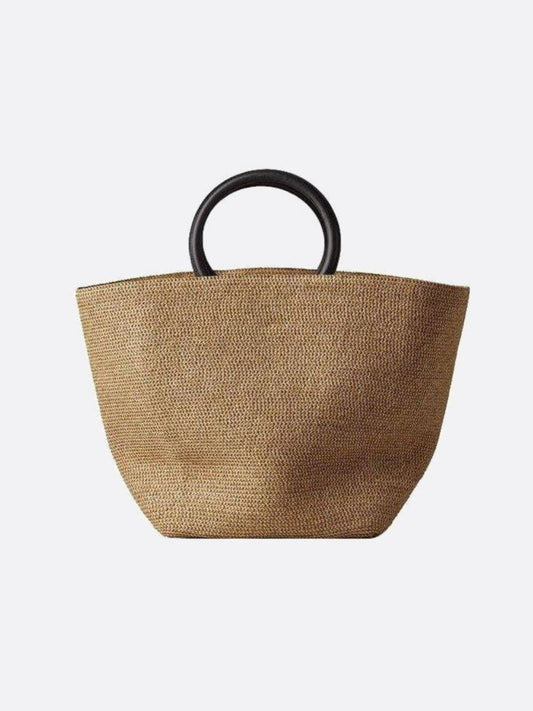 Sac Cabas Grand Modèle en Paille avec Poignées Cuir - BerlinGlamour