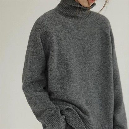 Pull Femme Col Roulé Laine Mérinos Chaud - PanierRoyale
