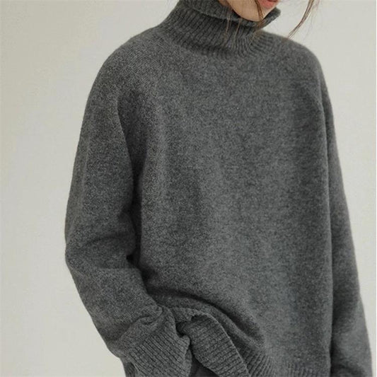 Pull Femme Col Roulé Laine Mérinos Chaud - PanierRoyale