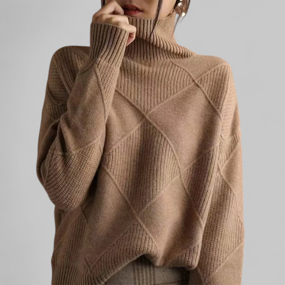 Pull Femme Grande Taille Hiver avec Col Roulé
