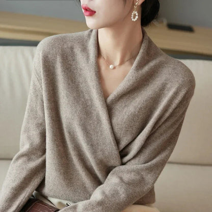 Pull Cache-cœur Femme Maille Col V