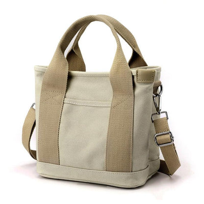 Sac à main en toile écru avec bretelle réglable - PanierRoyale