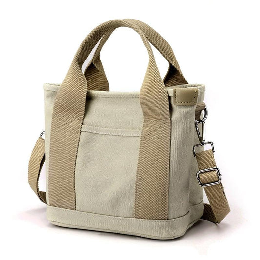 Sac à main en toile écru avec bretelle réglable - PanierRoyale