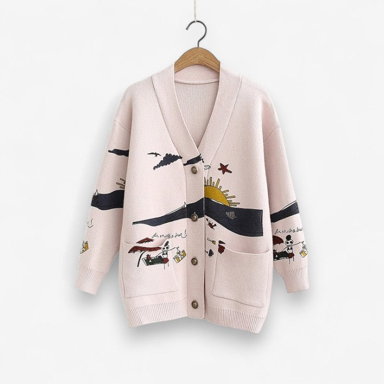 Gilet Femme Doux Col V avec Poches Côtelées
