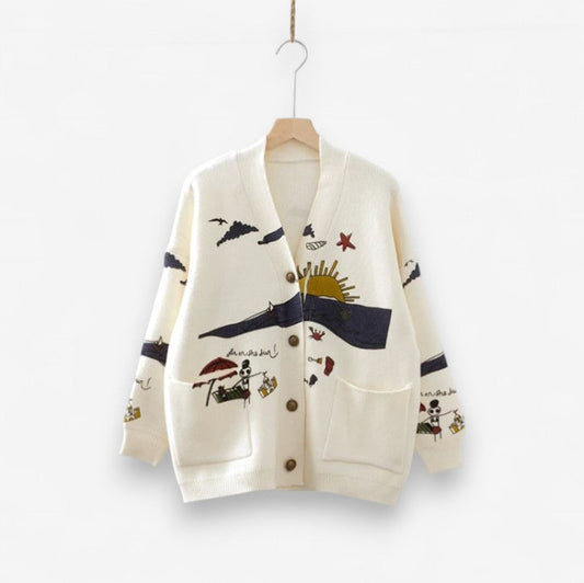 Gilet Femme Doux Col V avec Poches Côtelées - PanierRoyale
