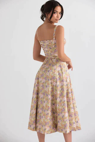 Robe Midi Colorée et Élastique