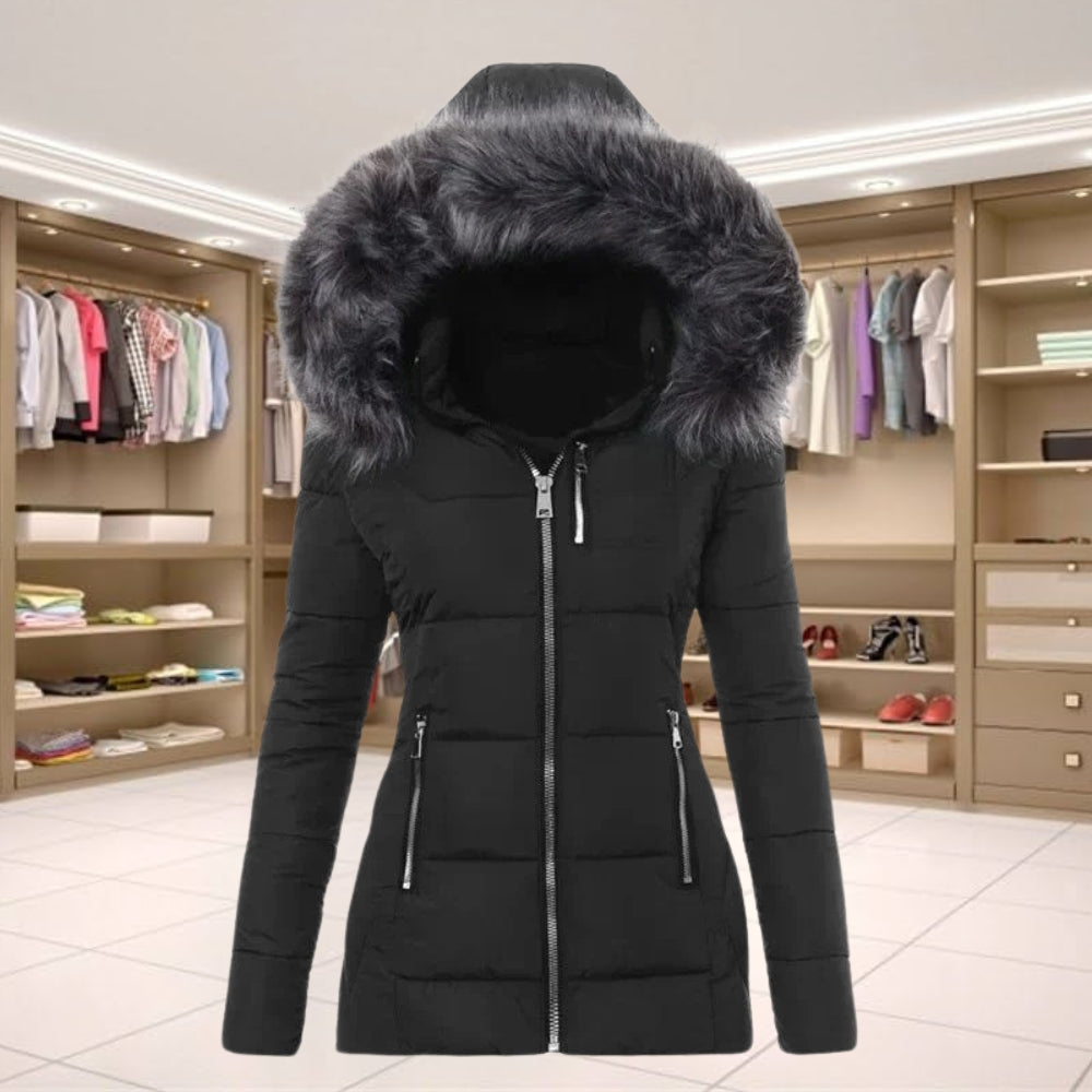 Manteau Femme Élégant à Manches Longues Zippé