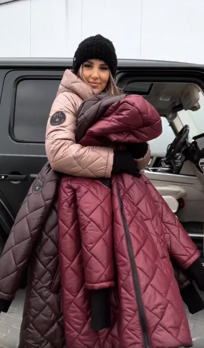 Veste Longue Matelassée Capuche Confortable