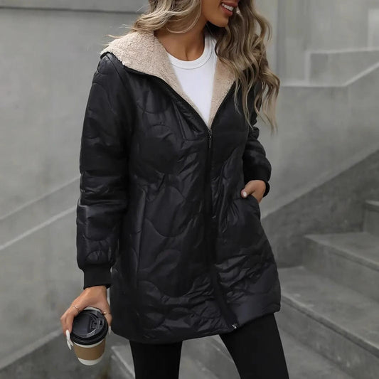 Veste Femme Coton avec Capuche Coupe Ajustée - PanierRoyale