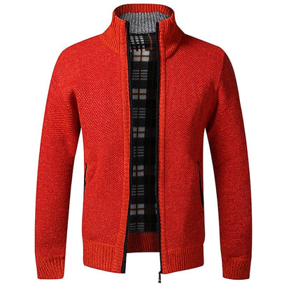Pull zippé homme chaud et doux pour hiver