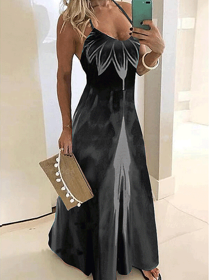 Robe Longue Été Rouge à Fleurs pour Femme