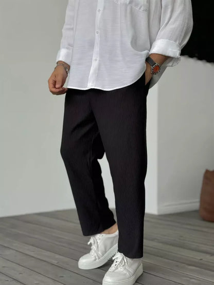 Pantalon Moderne à Rides pour Homme