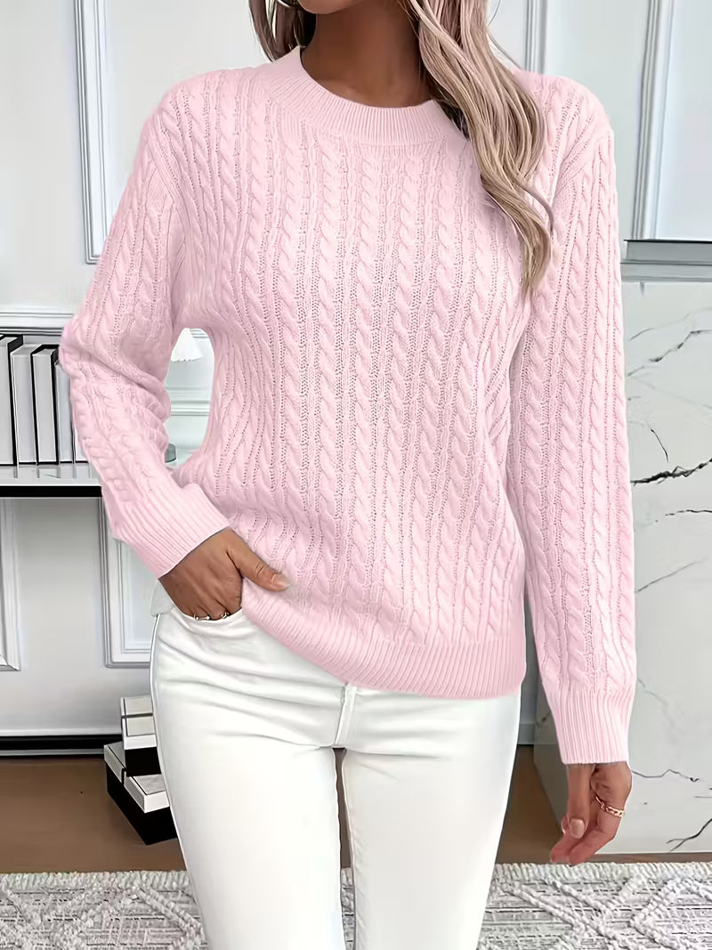 Pull Femme Tricot Chaud Motif Coeur Hiver