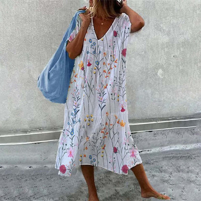 Robe Été en Coton Fleuri pour Femme, Confortable et Chic