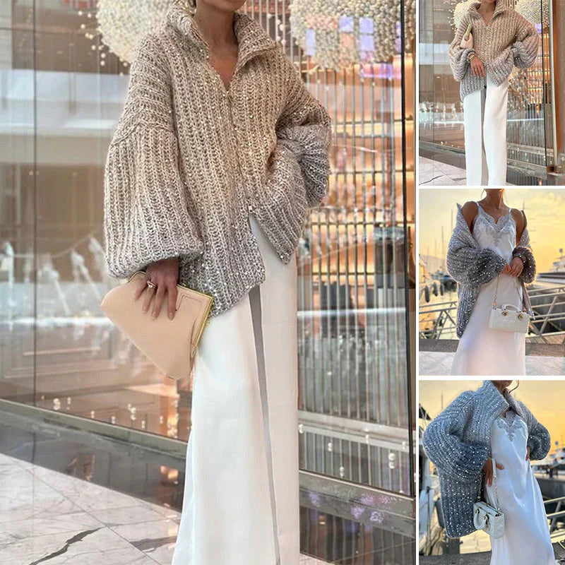 Gilet Femme Pailleté Glamour Élégant - PanierRoyale