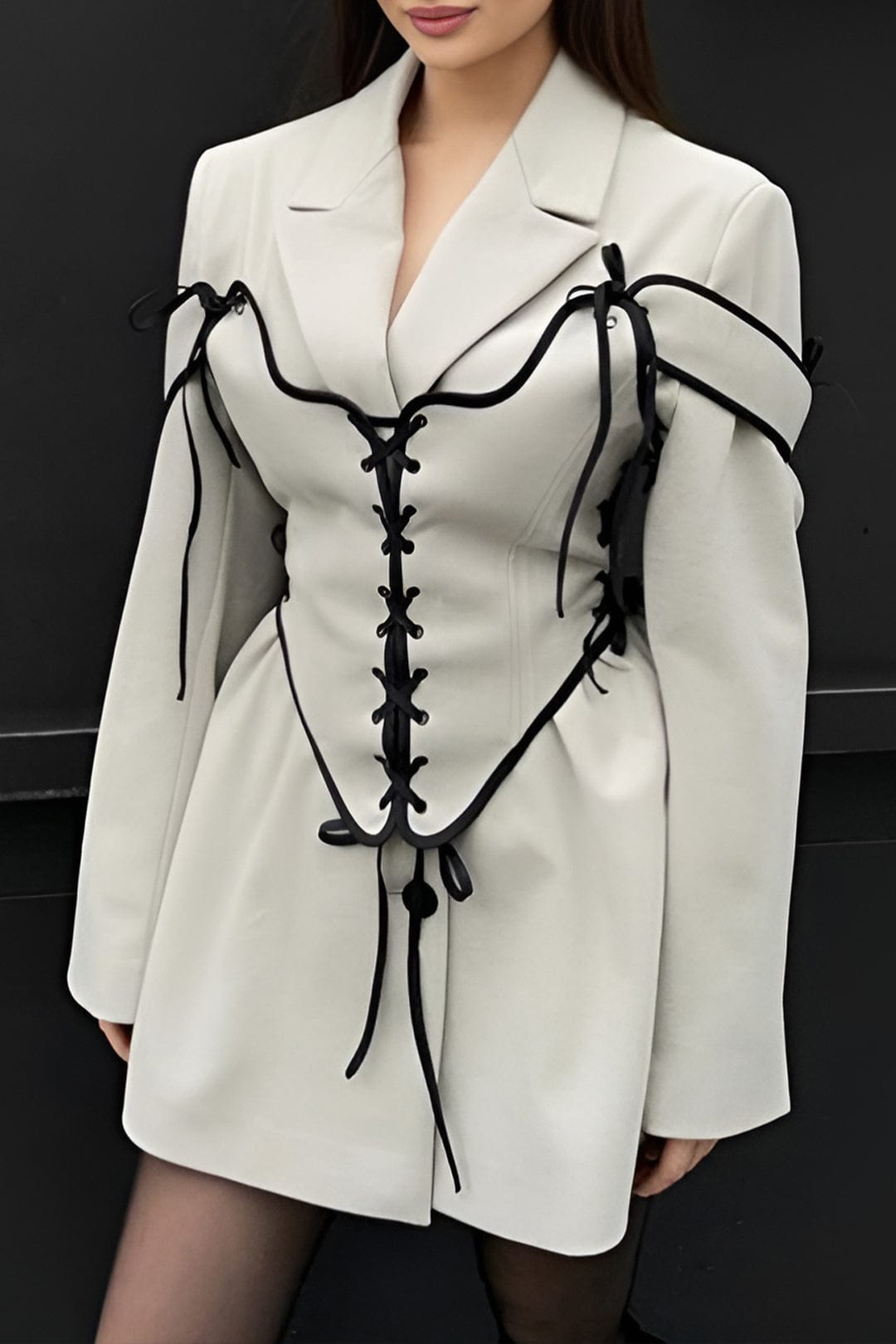 Costume Femme Élégant Blazer et Corset