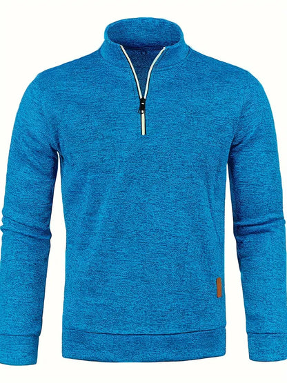 Pull Polaire Marine Homme Fermeture Éclair Côtelé