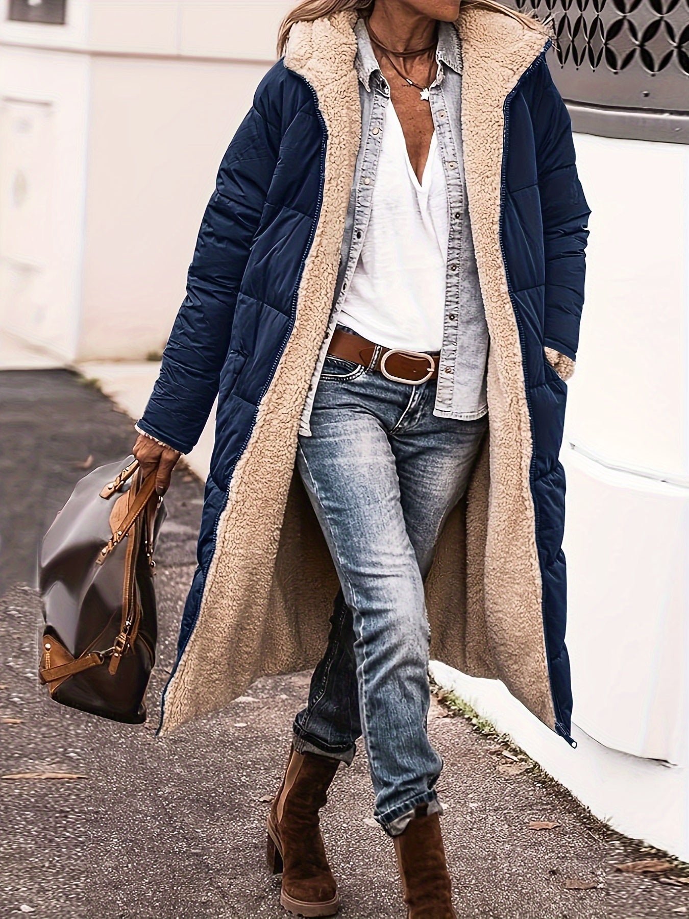 Manteau Femme Hiver Polaire Doublé et Chauffant