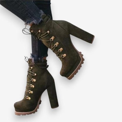 Bottines Femme à Talon Haut et Fermeture Éclair