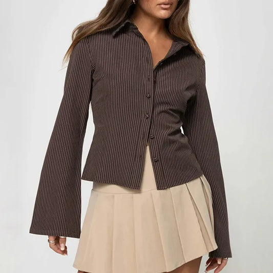 Blouse Femme Élégante à Manches Bouffantes Taille Cintrée - PanierRoyale