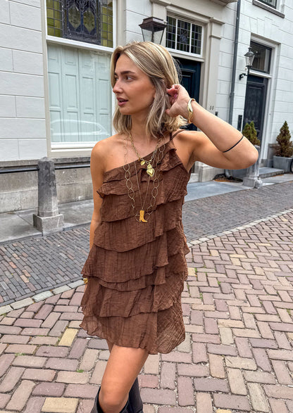 Robe mini Femme Volants Coupe Fluide Style Estival - PanierRoyale