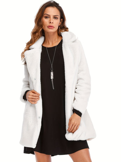 Manteau Femme Mi-Long Hivernal avec Poches et Fermeture Éclair - PanierRoyale