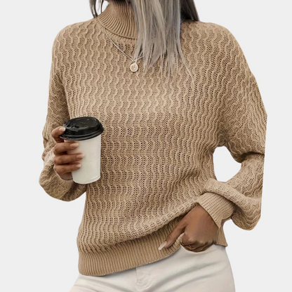 Pull Femme Mocha Col Roulé Confortable