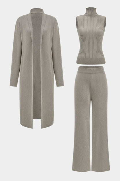 Ensemble Tricot Élégant 3 Pièces pour Femme