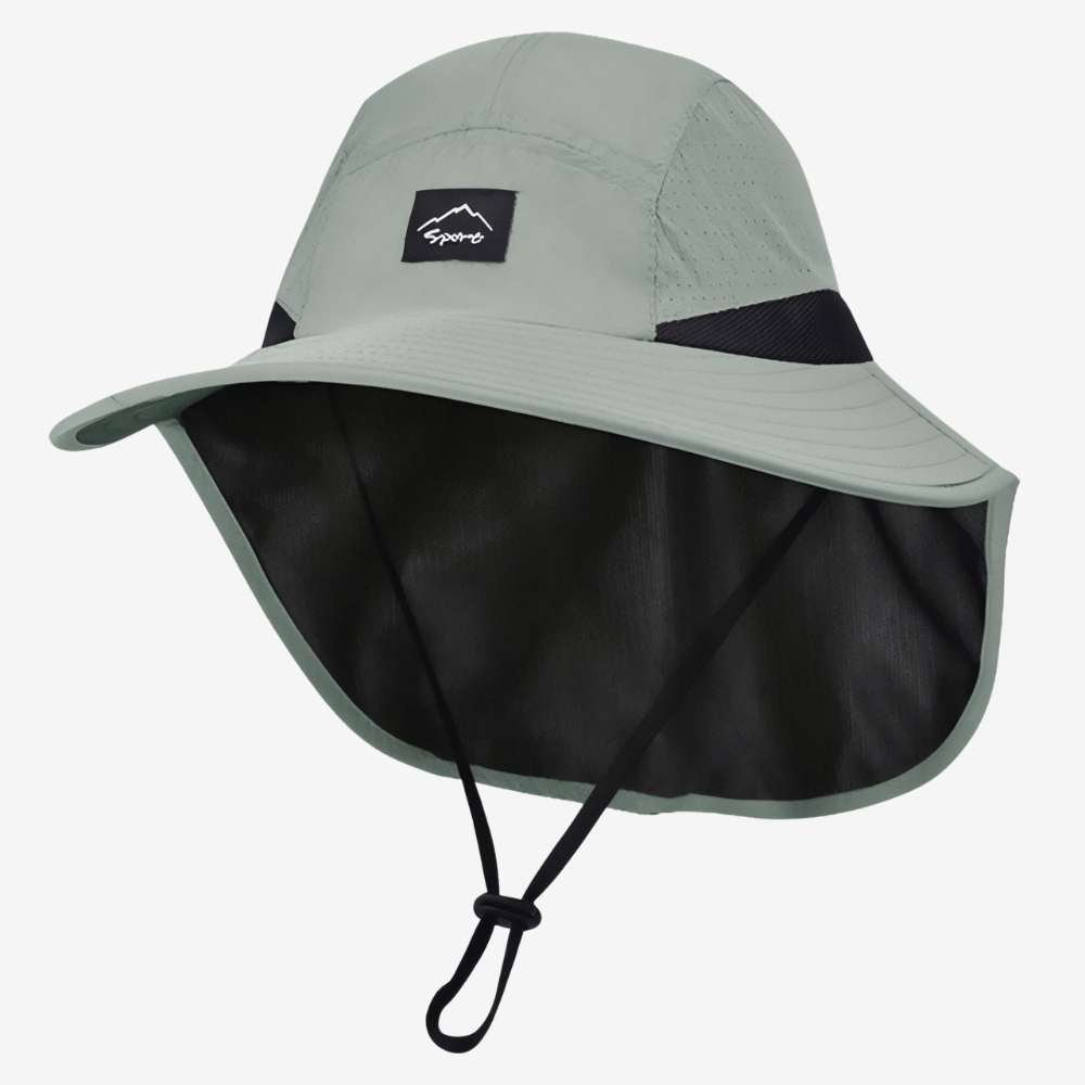 Chapeau de randonnée léger avec protection nuque → Casquette de marche légère avec couvre-nuque