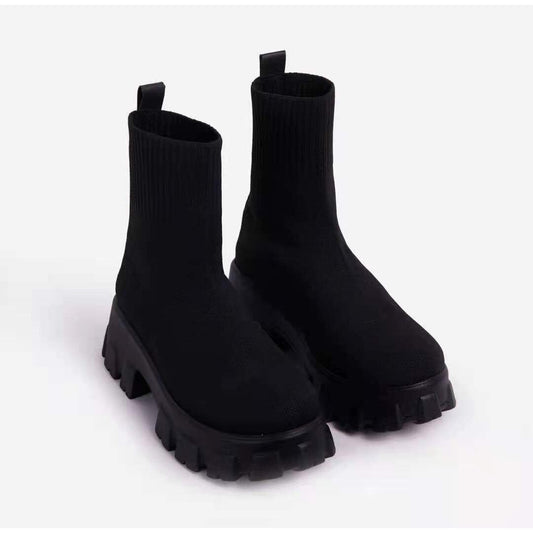 Bottes Chelsea Femme à Talon Plat et Élastiques - PanierRoyale