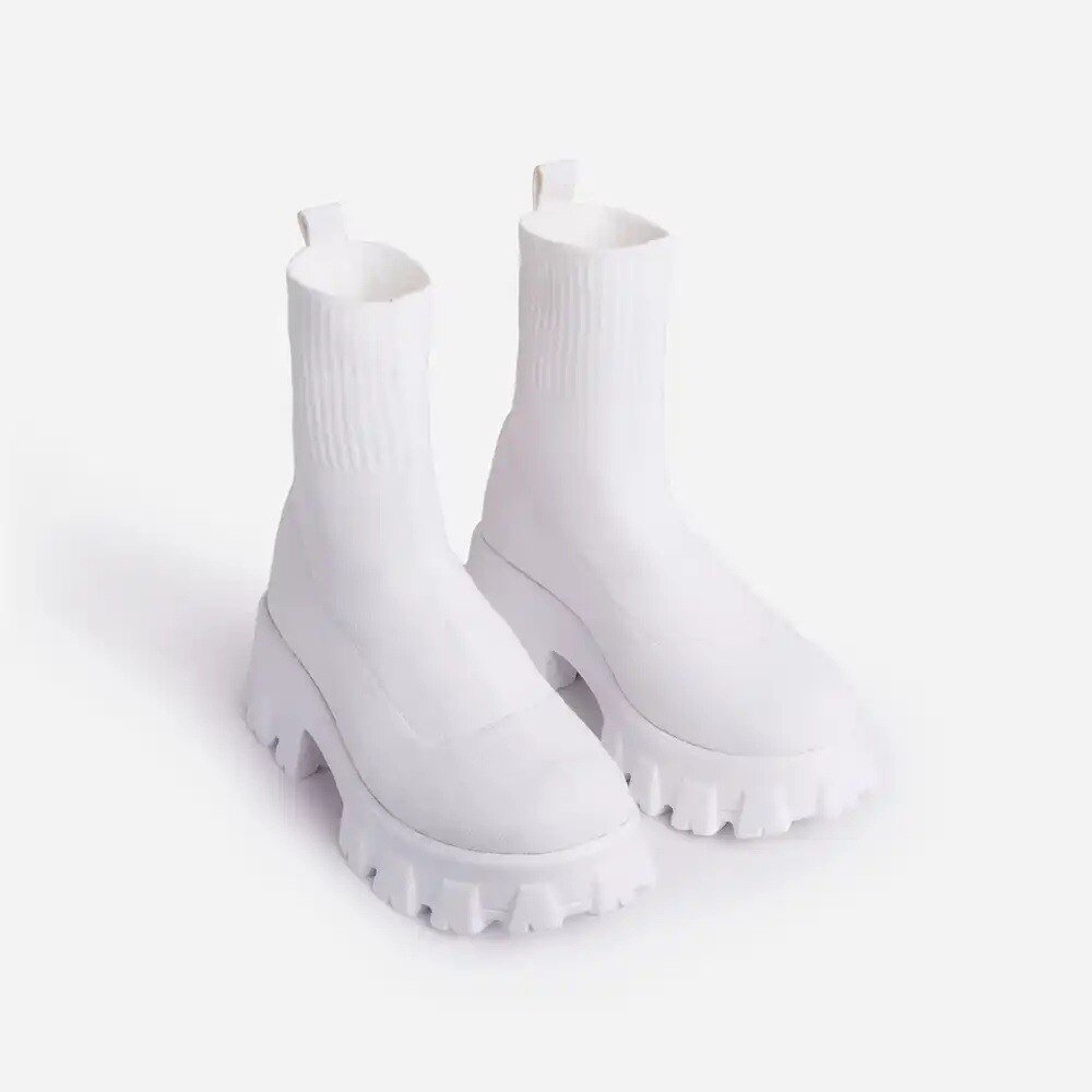 Bottes Chelsea Femme à Talon Plat et Élastiques