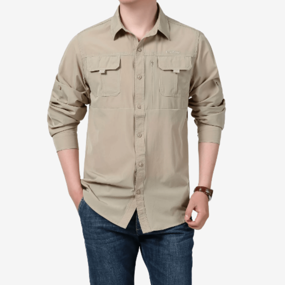 Chemise Homme Trekking Légère Manches Longues
