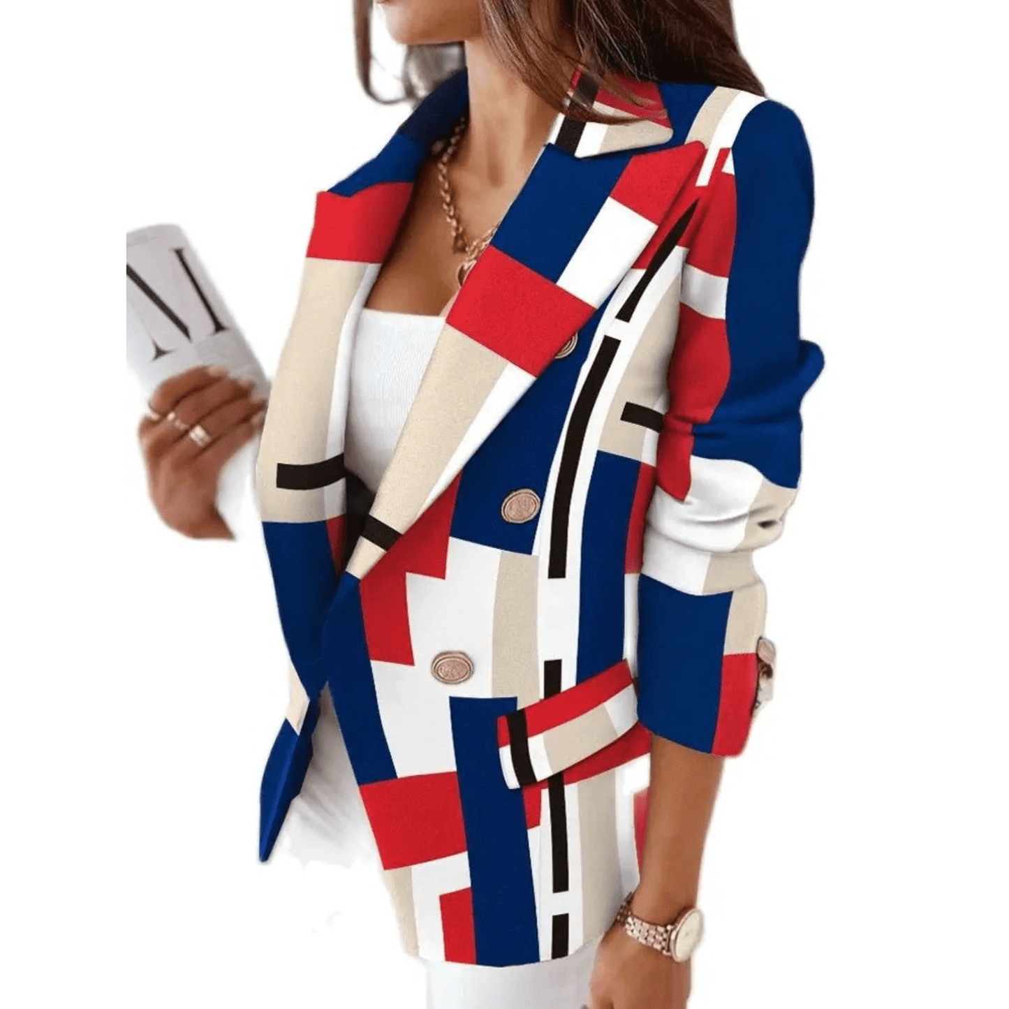 Blazer Femme Élégant – Veste en Laine Douce et Chaud avec Col Revers